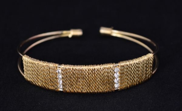 Bracelete Dourado com Strass